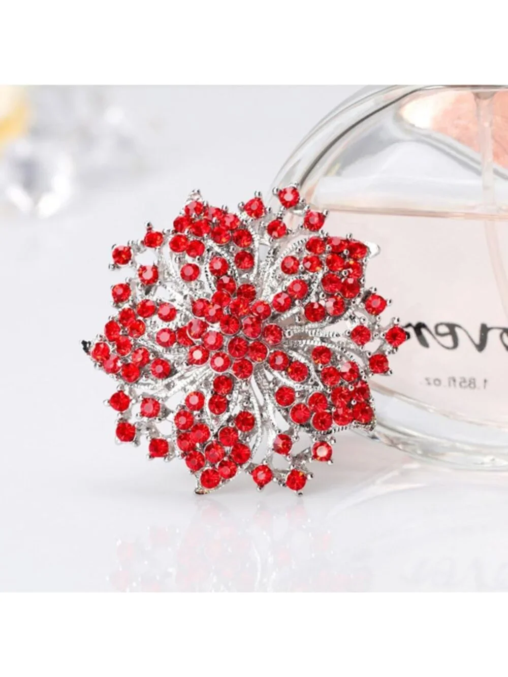 4Pcs Rhinestone Crystal Brooch Set - Large Fashion Jewelry Accessories Lot